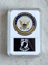 U.S. Navy Veteran Challenge Coin With Case POW - MIA - £11.57 GBP
