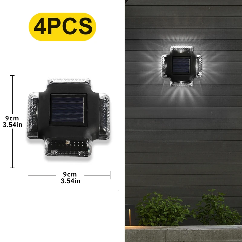 4/8PCS Outdoor Waterproof Solar Step Lamp  LED Fence Wall Lamp Solar Rai... - £163.89 GBP