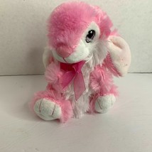 Dan Dee Dandee Collectors Choice Pink White Fluffy Bunny Rabbit 7.5 in Tall - £9.43 GBP