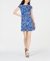 Jessica Howard Womens Petites Floral Puff Print Flounce Dress, 10 Petite, Royal - £61.10 GBP