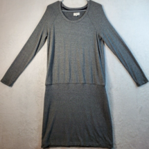 Lou &amp; Grey T Shirt Dress Womens Size Medium Gray Knit Long Sleeve Round Neck - £19.08 GBP