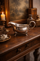 Vintage Silverplate Footed Serving Gravy Boat - Farmhouse - European Decor - $45.08