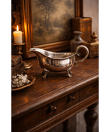 Vintage Silverplate Footed Serving Gravy Boat - Farmhouse - European Decor - $45.08