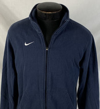 Nike Sweatshirt Embroidered Swoosh Logo Navy Blue Men’s Small Full Zip J... - $29.99