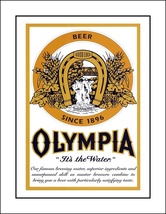 Rare Olympia Beer Poster, Vintage Label Logo, Unique Bar Gift - £15.97 GBP+