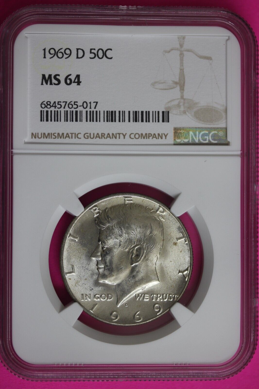 1969 D MS 64 Kennedy Half Dollar NGC Graded Certified Authentic Slab Sil... - $20.68