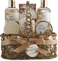 Fathers Day Gift Basket Gift Baskets for Women Honey Almond Luxury Bath Body Set - £67.26 GBP