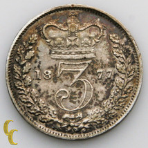 1877 Great Britain 3 Pence Silver Coin, KM# 730 - $1,679.44 MXN
