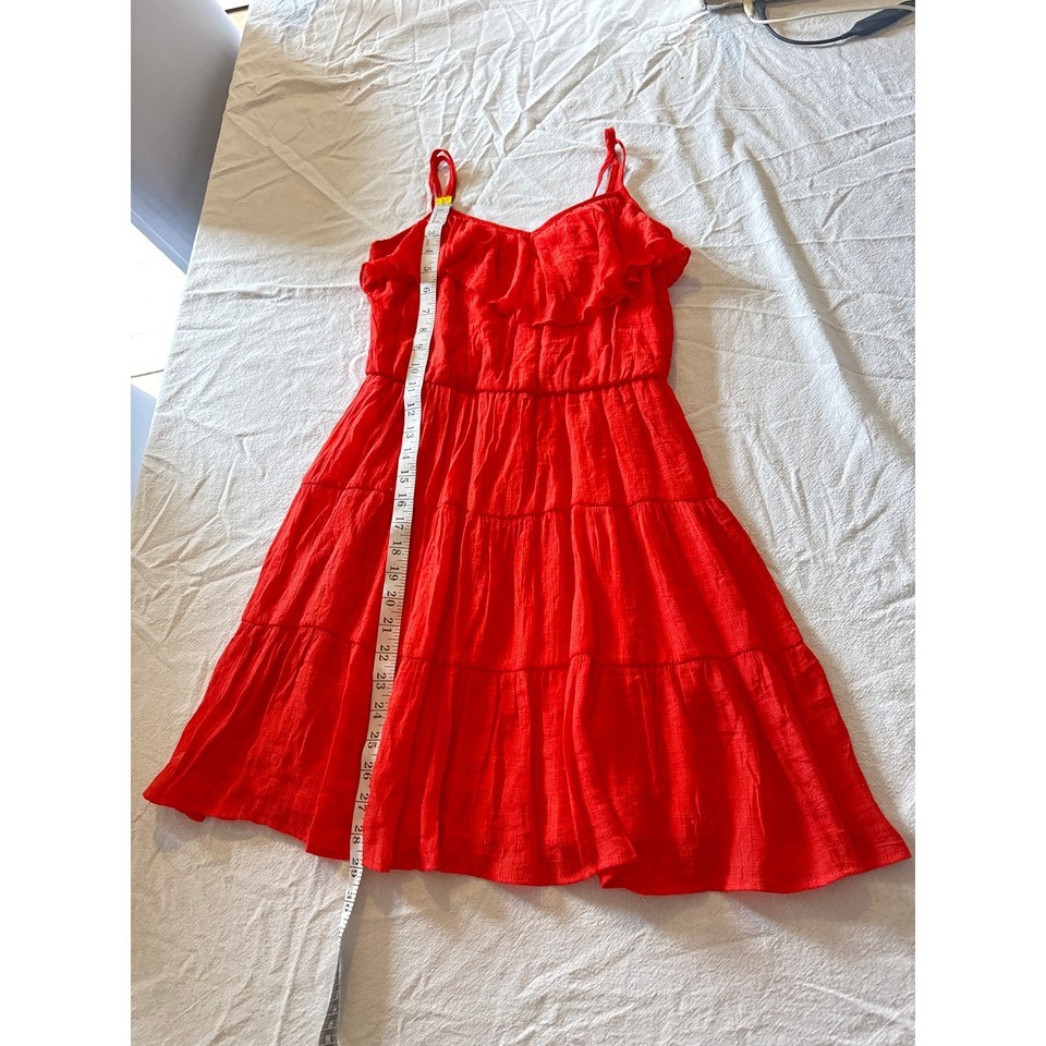 A. Byer Red Ruffle Sleeveless Mini Dress Women’s Medium Item image 3