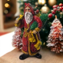 Vtg Olde World Father Christmas St Nicholas Santa Blow Mold Plastic Ornament 7in - £7.47 GBP