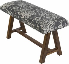 Bethpage Vintage Floral Handwoven Mango Wood Bench - $176.29