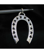 Sterling silver Lucky charm Pendant Horseshoe with 13 Stars high polishe... - $50.00