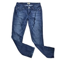 Vintage Antik Denim Low Rise Jeans 28 Med Wash Embroidered Pockets Straight Leg - £89.20 GBP