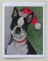 Holiday Cards Christmas Boston Terrier Solomon - $14.00