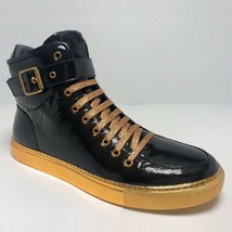 Men’s J75 By Jump 24K Black | Gold Patent High Top Sneakers NWT - £230.24 GBP