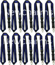 10 LANYARDS w/Detachable Key Chain Thin Blue Line Police Officer Law Enf... - £14.88 GBP