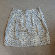 Banana Republic Silk Skirt Womens Size 8 Petite Gray Multi Geometrical - £22.90 GBP