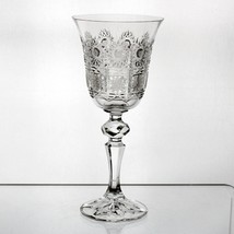 Bohemia Crystal Queens Lace Cut White Wine Glass, Vintage Knob Stem 4oz,... - $35.00