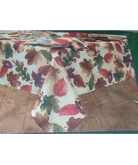 NEW Autumn LEAVES &amp; BERRIES TABLECLOTH  52&quot; X 70&quot; Oblong Green Gold Purple - £19.48 GBP
