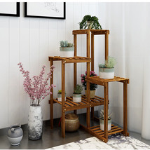 Corner Multilayer Wood Plant Stand Flower Wooden Shelf Rack Home Garden Decor - £52.48 GBP