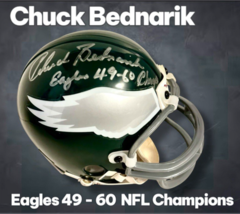 CHUCK BEDNARIK AUTOGRAPHED SIGNED PHILADELPHIA EAGLES MINI HELMET wAPCOA - €135,49 EUR