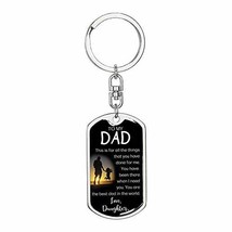 Always Been There Dog Tag Pendant Keychain Stainless Steel or 18k Gold - $54.40