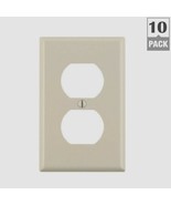 LEVITON Almond Plastic DUPLEX OUTLET WALL PLATE 2 Opening 10 PACK 78003-TMP - £13.36 GBP