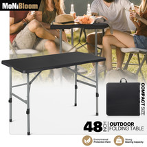 Black [4 Ft Foldable Table] Home Garden Outdoor Bbq Dining Desk W/Carry Handle - £86.99 GBP