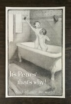 Vintage 1901 Pears Soap Kids Playin in Bathtub Full Page Original Ad 721 - $6.64