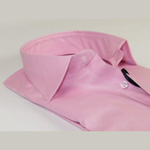 Mens 100% Cotton Oxford Shirt Manschett by Quesste Turkey Slim Fit 4029-02 Pink image 5