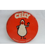Button Pinback Celly Childrens Mascot Canadian Cancer Society 70s Vintag... - £5.58 GBP