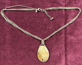 Lia Sophia Frangelica Yellow Mop Pendant Gold Multi Chain Necklace - £11.98 GBP