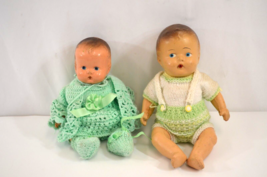 Composition Baby Doll Hard Body Molded Hair Reliable Toys Vtg 1930s Lot of 2 - £45.53 GBP