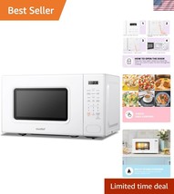 Compact 700W Microwave with Timer, Defrost &amp; Stylish Retro Design - Mode... - $127.49