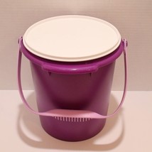 Tupperware Ice Bucket Container Purple 10&quot; Tall Round 8.5L #4854A-1 Whit... - $21.73