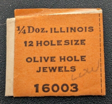 Pack of 3 NOS Illinois 12 Hole Size Olive Hole Lower Jewels 16003 60A - £15.63 GBP