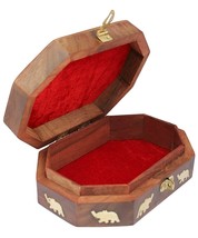 Wooden Jewellery Box for Women Jewel Organizer Elephant Décor  7 x 5 inches - £26.01 GBP