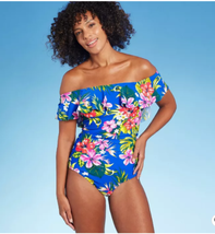 Women&#39;s Off the Shoulder Flounce High Coverage One Piece Swimsuit - Kona Sol XS - £14.81 GBP