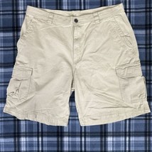 Columbia Shorts Mens 38x10 (37x9.5) Beige Cargo Omni Shade High Rise Cotton - $14.59