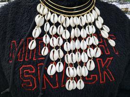 Handmade African Cowrie Shell Necklace Set – Authentic Beaded Jewelry fr... - $1,023.51 MXN