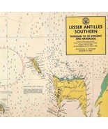 1970s Lesser Antilles Placemat Depth Chart Maritime Nautical Signals DWHH16 - $24.99