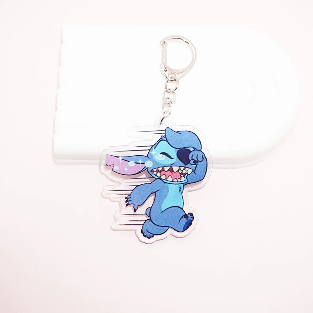 Beast Kingdom 2D Flat Disney Lilo Stitch Acrylic Pendant Keychain -Cryin... - $4.44