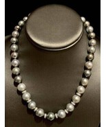 Diamond Tahitian Pearl Necklace 12.9 mm 18k Gold 17.25&quot; Certified $12,50... - £3,690.49 GBP