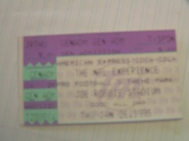 The NFL Experience Theme Park Joe Robbie Stadium 1/26/1995 Ticket Stub - £3.15 GBP