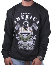 Entree Lifestyle Made in America Army Tank Long Sleeve Crew Neck Sweatshirt NWT - £26.97 GBP