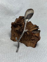 .925 Sterling Silver Small Demitasse Spoon 10.93g Natural Branch Style H... - £23.91 GBP