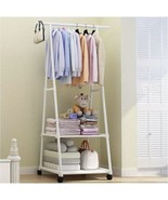 Stainless Steel Rolling Garment Rack wUS Mainland Shipping   - £26.02 GBP