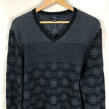 Alfani Men&#39;s Metallic Check V-Neck Sweater Nwt Medium - £10.30 GBP