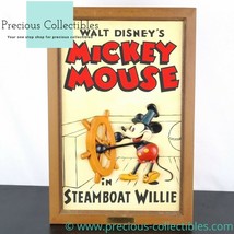 Rare! Mickey Mouse in &#39;&#39;Steamboat Willie&#39;&#39;. Vintage Wall art. Kazama. Di... - £353.73 GBP