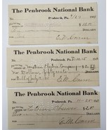 1910 Penbrook Bank 3 Checks Western Electric Paxton Flour, Lutheran Obse... - £13.95 GBP